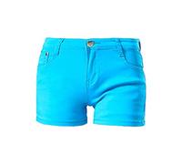 Womens Solid Color Ultra Stretch Denim Booty Shorts Mid Waist Butt Lifting Jean Short-Pant Casual Comfy Slim Jeans Short, Blue 1, 29
