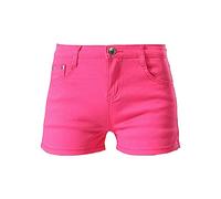 Womens Solid Color Ultra Stretch Denim Booty Shorts Mid Waist Butt Lifting Jean Short-Pant Casual Comfy Slim Jeans Short, Red 2, 30