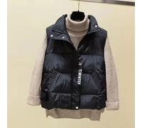 Women's Solid Color Velvet Vest Jacket Regular Fit Zipper Pockets Warm Sleeveless Coat for Daily Vacation Holiday Club Spring Summer Autumn Winter(S Black)