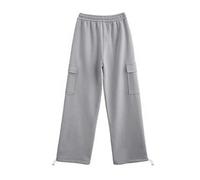 Women's Solid Color Wide Leg Sweatpants Baggy Tall Cargo Open Bottom Track Pants Workout Comfy Loose Fit Straight Leg Wide Legged Joggers High Waisted Open Leg Active Relaxed Fit Grey