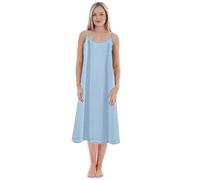 Women's Solid Color With A Base Plus Size Petticoat For Slimming Loose Nightdress (long) Shirt Pajamas for Women Sky Blue