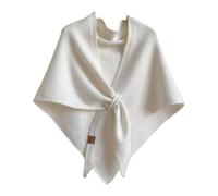 Women's Solid Color Wool Blend Shawl Women's Knitted Fleece Shawl Scarf Wrap Casual Cozy Soft Comfortable Wraps for Fall & Winter (White, One Size)