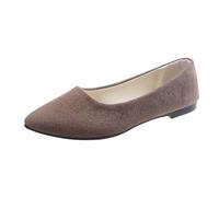 Women's Solid Colour Ballet Flats, Pointed Toe Slip On Dolly Shoes, Smart Office Formal & Casual Work Pumps, Comfy Ballerina Loafers
