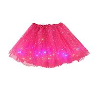 Women's Solid Colour Mesh Multi Layered Carnival Half Skirt Puffy Short Skirt Poncho Women's Adult Short Skirt (One Size) Hot Pink