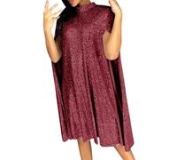Womens Solid Colour Sequin Cocktail Dress Elegant Evening Party Dress Plus Size Bodycon Sexy Formal Ladies Clubwear GIamorous Night Out UK Fashion (M) Wine