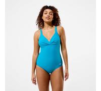 Women's Solid Cross Knot Swimsuit Blue - 38 Blue 38