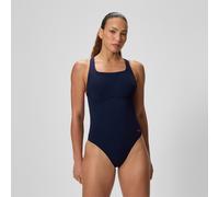 Women's Solid Flex Band Swimsuit Navy/Pink - 34 Peacoat/Pink 34
