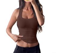 Women's Solid Halter Top Stretchy Sleeveless Vest for Summer