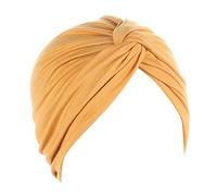 Womens Solid Head Scarf Wrap Muslim Cap Headwear Turban Cap for Chemo Cancer Patient Soft Breatyhable Lightweight Yellow One Size