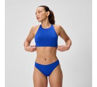 Women's Solid High Neck Bikini Top Blue - S Blue S