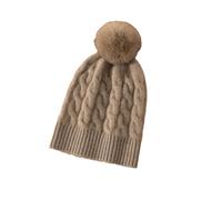 Women's Solid Knitted Hat Soft and Warm Cashmere Without Brim Hat Brown Gray One Size