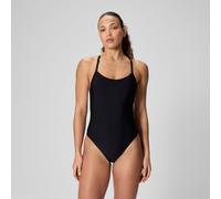 Women's Solid Racerback Swimsuit Black/White - XS Anthracite/White XS