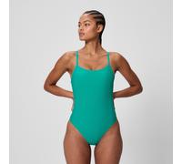 Women's Solid Racerback Swimsuit Teal/Navy - XS Peacock Teal/Peacoat XS