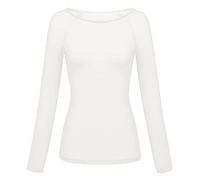 Womens Solid See Through Long Sleeve Seamless Arm Shaper Top Mesh Shirt Blouse V Shirts Women White