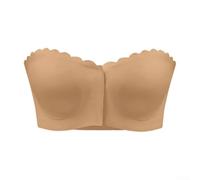 Women's Solid Tube Top Strapless Summer Fashion(Camel M)