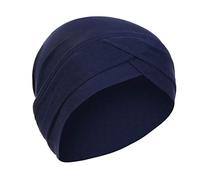 Womens Solid Turban Head Wrap Scarf for Chemo Cancer Patient Soft Beanie Hat Headwear Muslim Cap Breathable Navy One Size