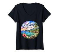 Women's Solomon Islands, South Pacific Oceania V-Neck T-Shirt
