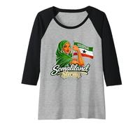 Womens Somaliland Strong Flag Pride Woman Design Raglan Baseball Tee