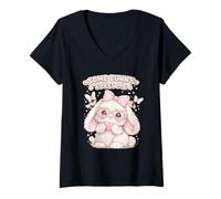 Women's Some Bunnies Loves Me Adorable Bunny Easter Egg Hunt V-Neck T-Shirt
