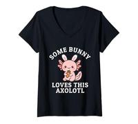 Women's Some Bunny Loves This Axolotl Easter Funny Bunny Costume V-Neck T-Shirt