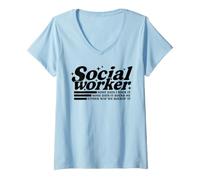 Women's Some Days I Rock It Some Days It Rocks Me Social Worker V-Neck T-Shirt