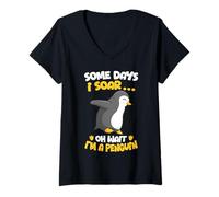 Womens Some Days I Soar... Oh Wait I'm A Penguin V-Neck T-Shirt
