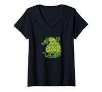 Womens Some Days The Dragon Wins Dragon Illustration V-Neck T-Shirt