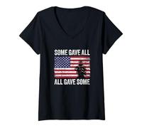 Womens Some Gave All All Gave Some Memorial Day Veteran Soldier V-Neck T-Shirt