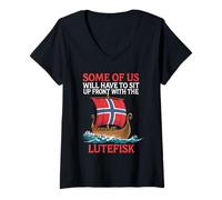 Womens Some of Dont Talk to Your Kids About Lutefisk Who Will V-Neck T-Shirt
