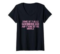 Womens Some Of Y'alls Cornbread Ain't Done In The Middle V-Neck T-Shirt