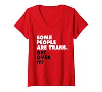 Women's Some People are Trans Get Over It Shirt National Pride March V-Neck T-Shirt