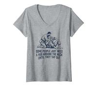 Women's Some People Just Need A Hug Until They Tap Out Jiu Jitsu V-Neck T-Shirt