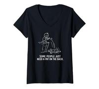 Women's Some People Just Need A Pat On The Back V-Neck T-Shirt