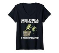 Women's Some People Just Need A Push in The Right Direction V-Neck T-Shirt