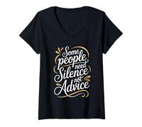 Women's Some People Need Silence Not Advice Introvert Truth V-Neck T-Shirt