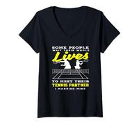Womens Some People Wait Tennis Player Partner Lives V-Neck T-Shirt