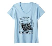 Women's Some Things Better Left Unsaid Introvert Sarcastic Quote V-Neck T-Shirt