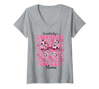 Womens Somebody's Loud Mouth Soccer Mama Mom Mother's Day Coquette V-Neck T-Shirt