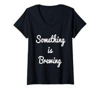 Womens Something is Brewing V-Neck T-Shirt