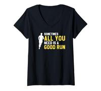 Womens Sometimes All You Really Need Happens on Long Peaceful Run V-Neck T-Shirt