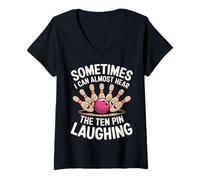 Women's Sometimes I Can Almost Hear The Ten Pin Laughing V-Neck T-Shirt