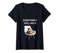 Womens Sometimes I Feel Like A Sitting Duck Humor for Animal Lovers V-Neck T-Shirt