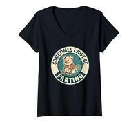 Women's Sometimes I Just Be Farting Cute Pig V-Neck T-Shirt
