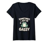 Women's Sometimes I Just Be Gassy Frog Meme V-Neck T-Shirt