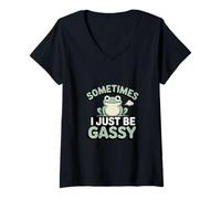 Women's Sometimes I Just Be Gassy Frog Meme V-Neck T-Shirt