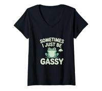 Women's Sometimes I Just Be Gassy Frog Meme V-Neck T-Shirt