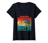Women's Sometimes Reasonable Men Must Do Unreasonable Things V-Neck T-Shirt