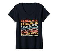 Womens Sometimes Talking to Your Sister is All The Therapy You Need V-Neck T-Shirt