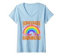 Womens Somewhere Over The Rainbow V-Neck T-Shirt