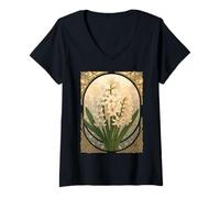 Women's Sonbol in Bloom Nowruz Hyacinth Celebration V-Neck T-Shirt